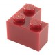 LEGO kocka 2x2 sarok, sötétpiros (2357)